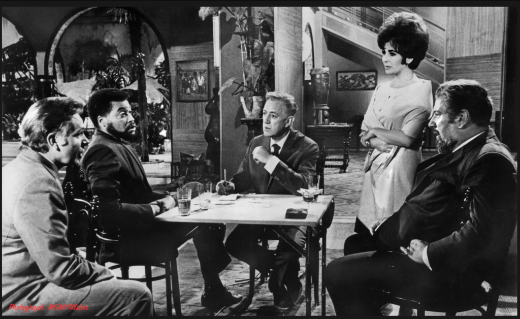 With Richard Burton, Alec Guinness, Elizabeth Taylor and Peter Ustinov